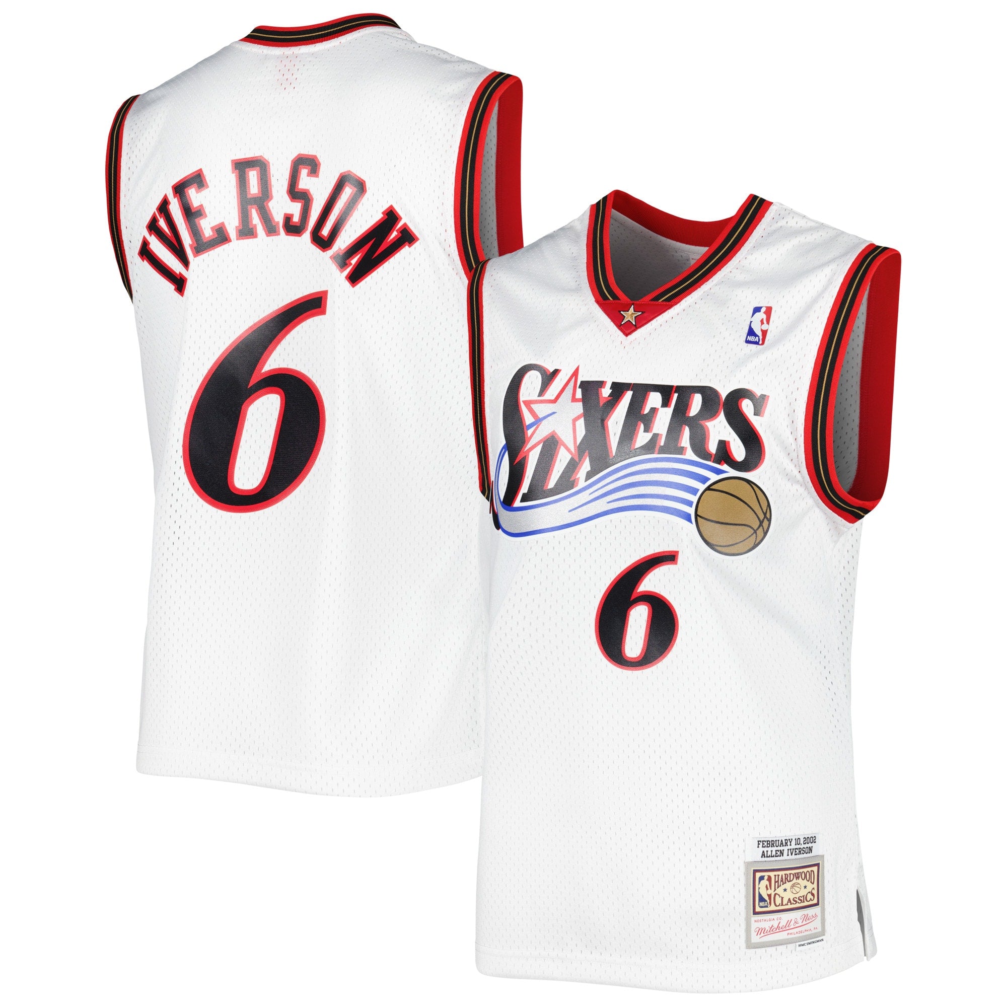 Philadelphia 76ers Mitchell & Ness Allen Iverson 2002/03 Hardwood Classics Swingman Jersey - White - Men's NBA Team Jersey Basketball Fan Apparel