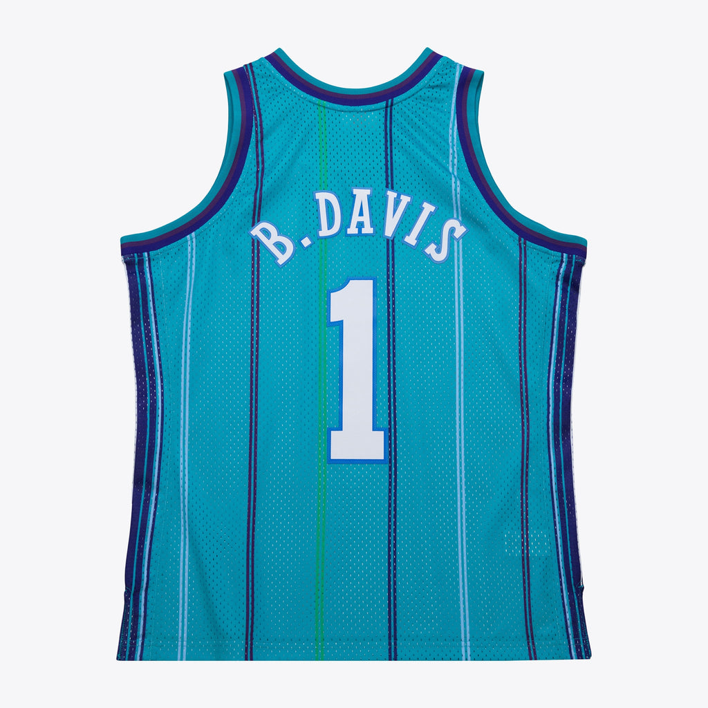 Charlotte Hornets Mitchell & Ness Baron Davis 1999 Swingman Road Authentic Jersey - Teal NBA Team Jersey Basketball Fan Apparel
