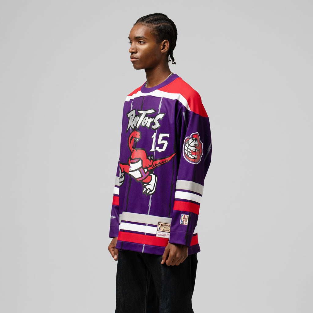 Unisex Mitchell & Ness Vince Carter Purple Toronto Raptors Maxxed Out Fashion Hockey Jersey NBA Team Jersey Basketball Fan Apparel