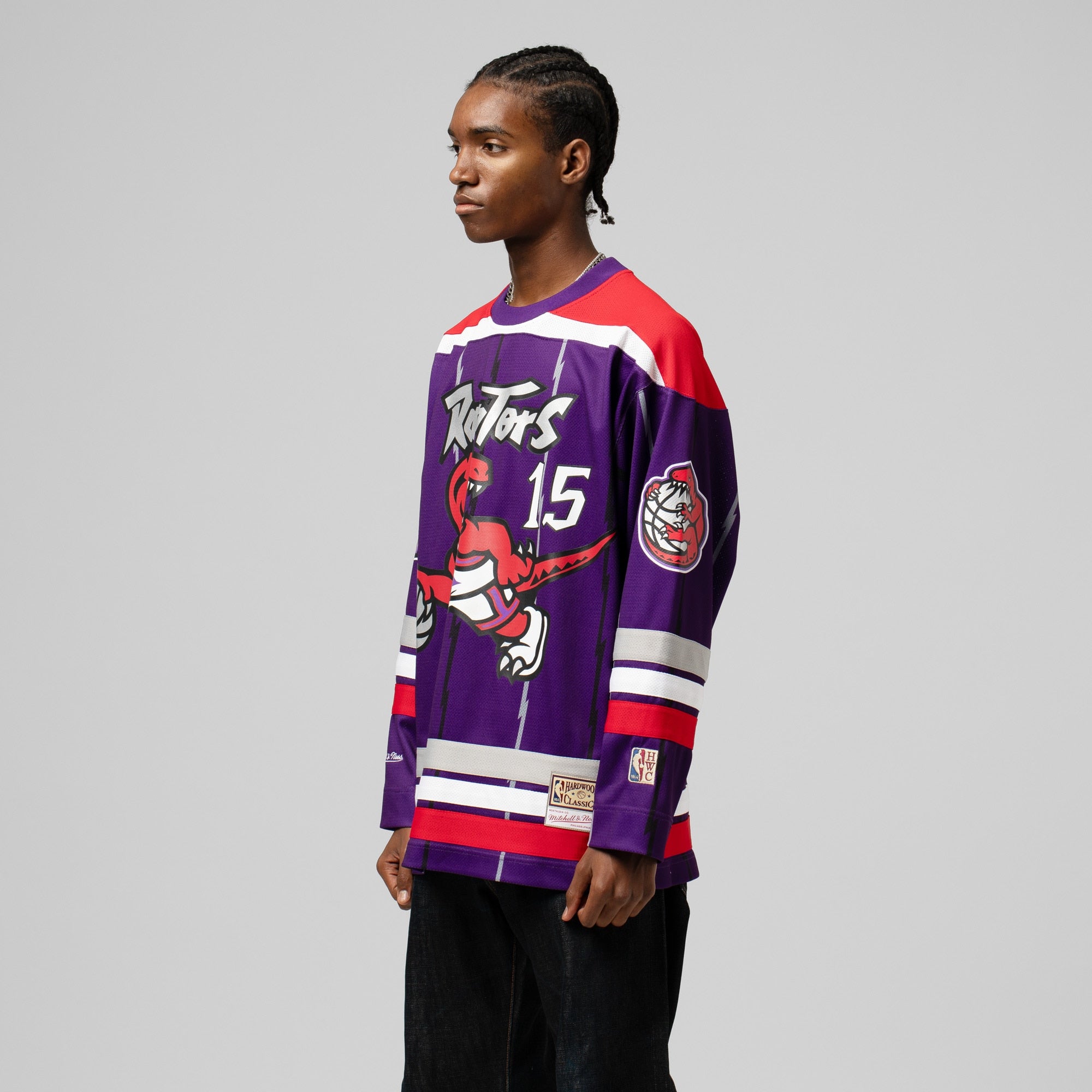 Unisex Mitchell & Ness Vince Carter Purple Toronto Raptors Maxxed Out Fashion Hockey Jersey NBA Team Jersey Basketball Fan Apparel