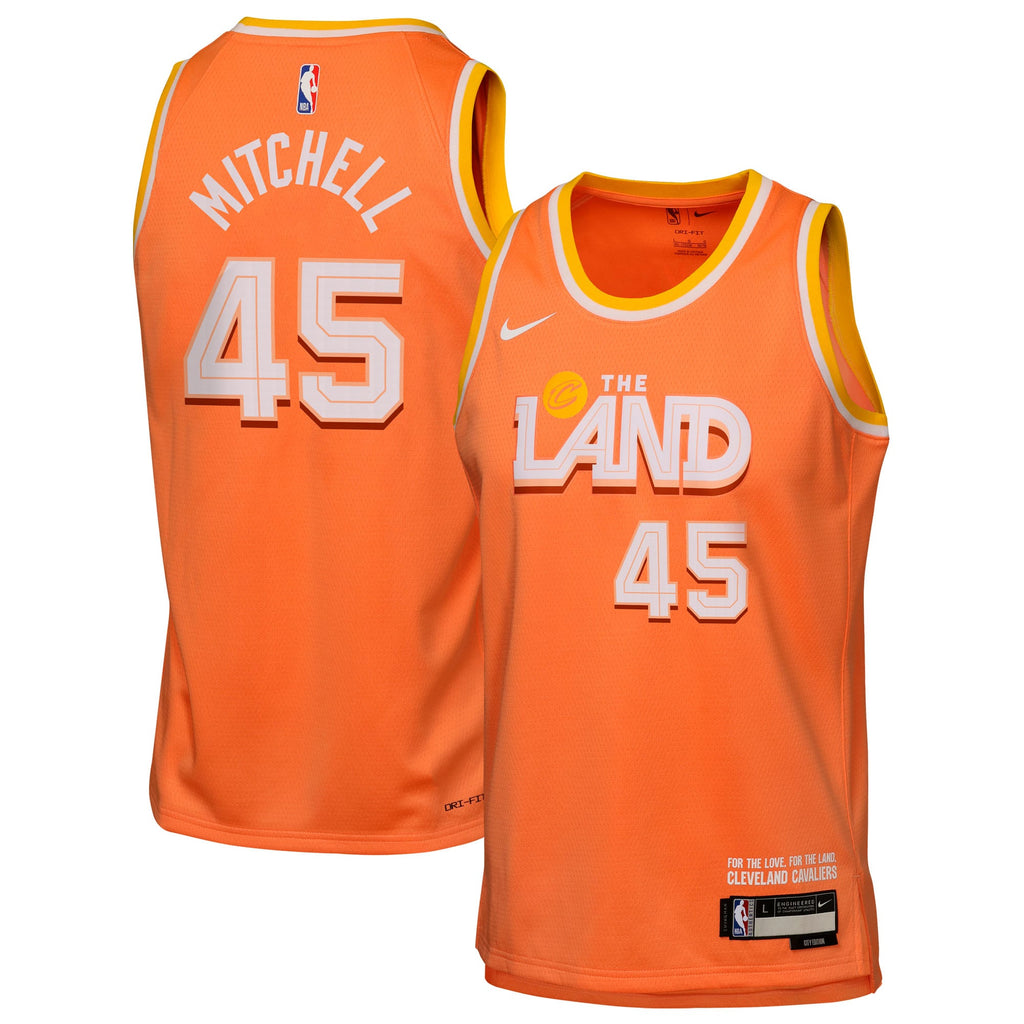 Cleveland Cavaliers Nike 2025/26 City Edition Swingman Jersey - Orange - Donovan Mitchell - Youth NBA Team Jersey Basketball Fan Apparel
