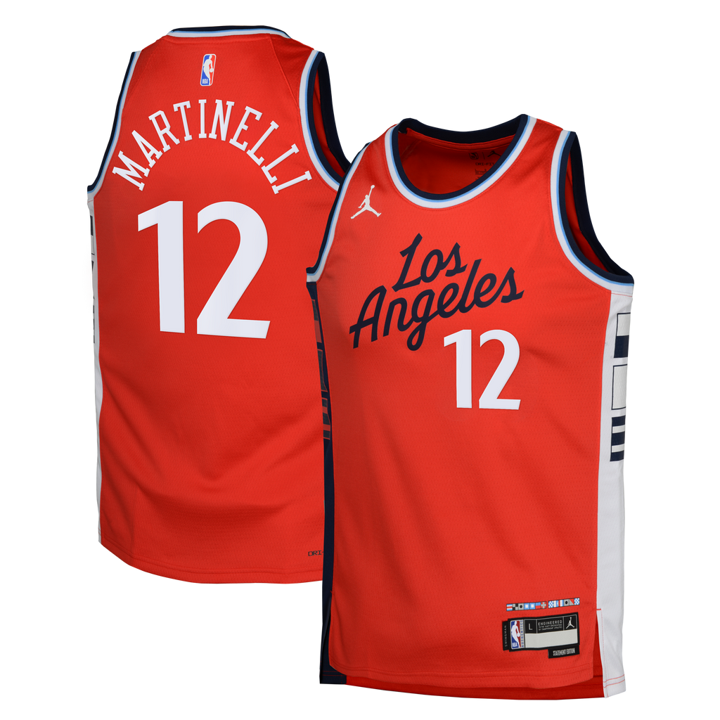 LA Clippers Jordan Brand Statement Edition Swingman Jersey - Red - Nick Martinelli - Youth NBA Team Jersey Basketball Fan Apparel