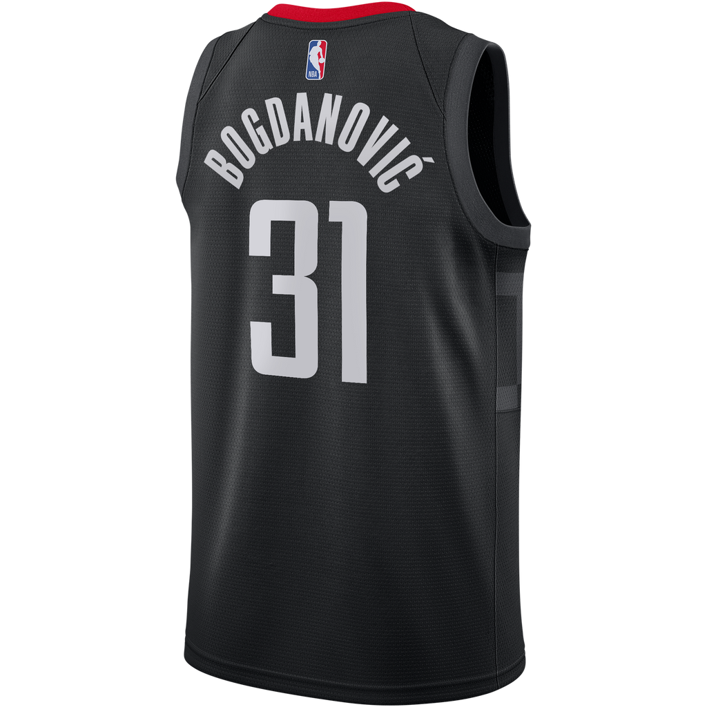 Houston Rockets Jordan Brand Statement Edition Swingman Jersey - Black - Bogdan Bogdanović - Youth NBA Team Jersey Basketball Fan Apparel