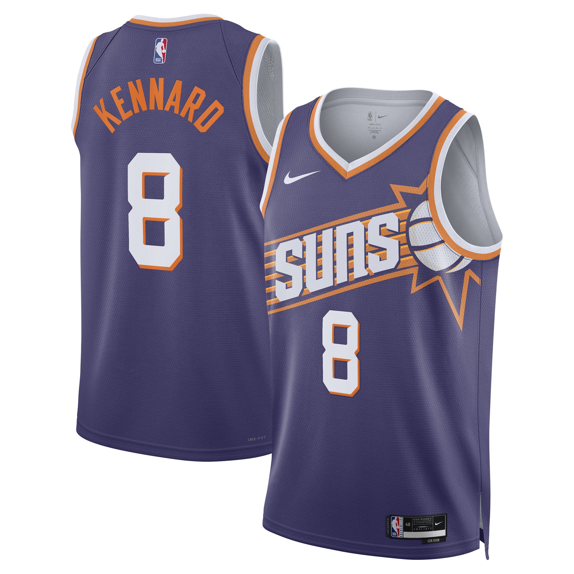 Phoenix Suns Nike Icon Edition Swingman Jersey - Purple - Luke Kennard - Unisex NBA Team Jersey Basketball Fan Apparel