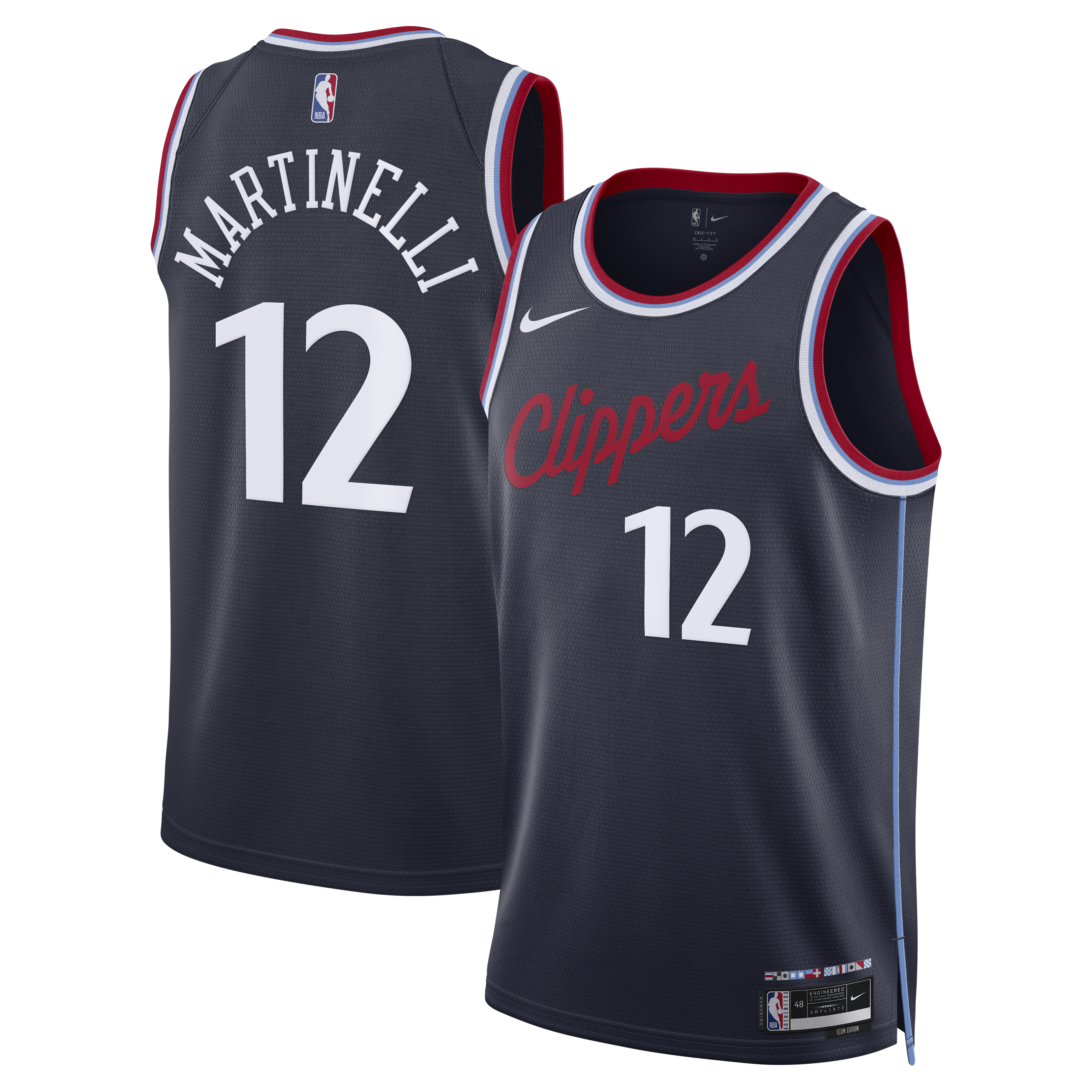Los Angeles Clippers Nike Replica Icon Edition Swingman Jersey - Navy - Nick Martinelli - Youth NBA Team Jersey Basketball Fan Apparel