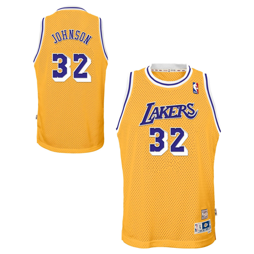Los Angeles Lakers Magic Johnson 1984-85 Hardwood Classics Home Swingman Jersey - Light Gold - Youth NBA Team Jersey Basketball Fan Apparel
