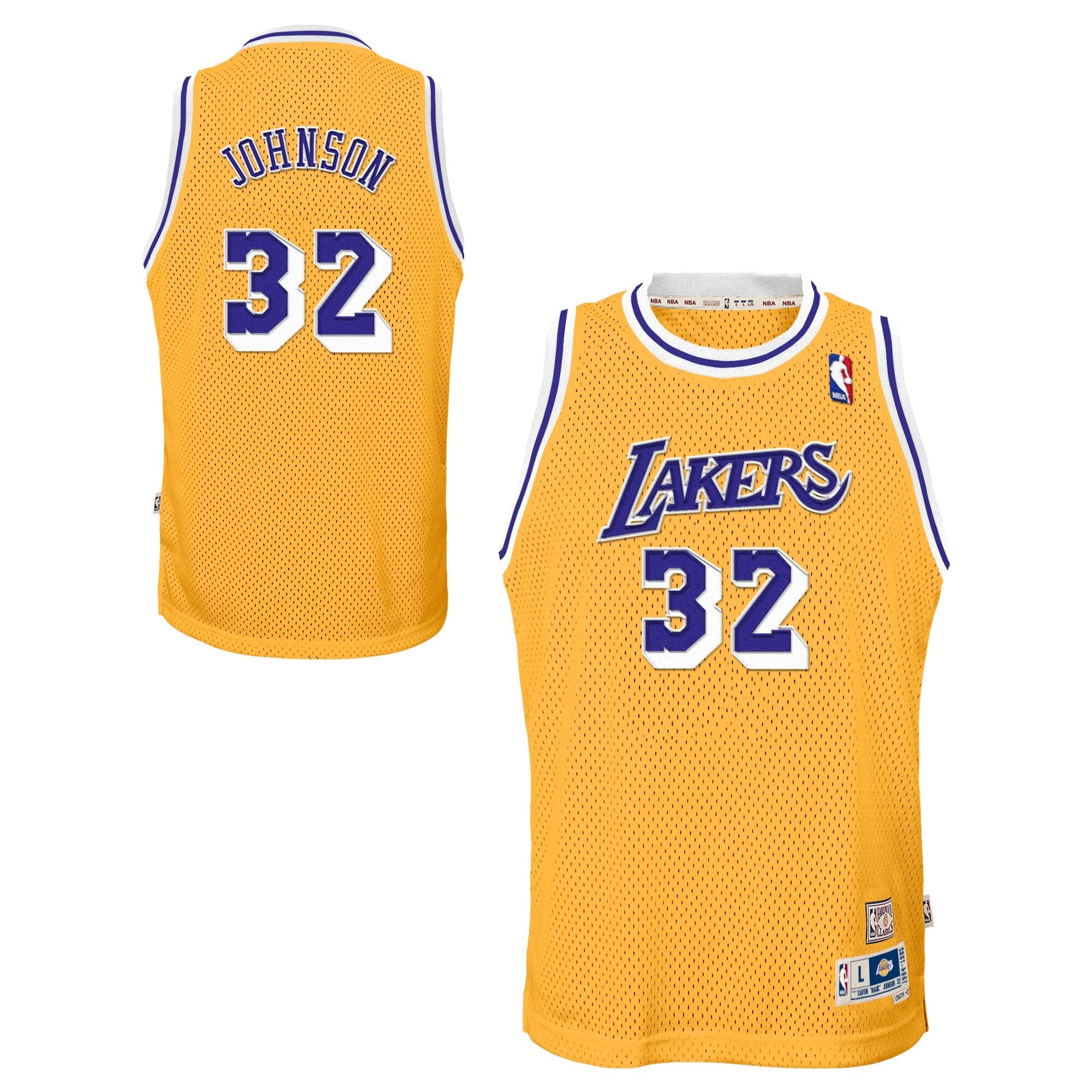Los Angeles Lakers Magic Johnson 1984-85 Hardwood Classics Home Swingman Jersey - Light Gold - Youth NBA Team Jersey Basketball Fan Apparel