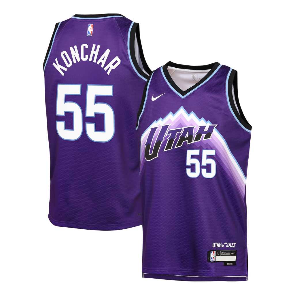Utah Jazz Nike Replica Icon Edition Swingman Jersey - Purple - John Konchar - Youth NBA Team Jersey Basketball Fan Apparel
