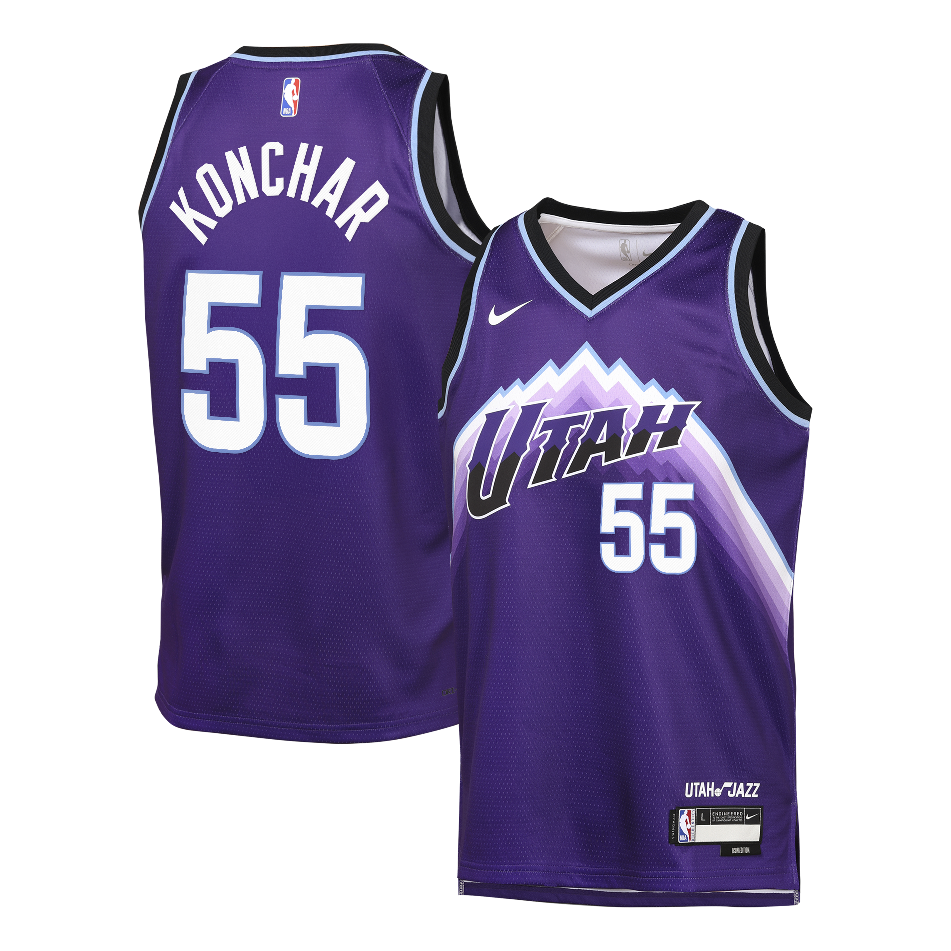Utah Jazz Nike Replica Icon Edition Swingman Jersey - Purple - John Konchar - Youth NBA Team Jersey Basketball Fan Apparel