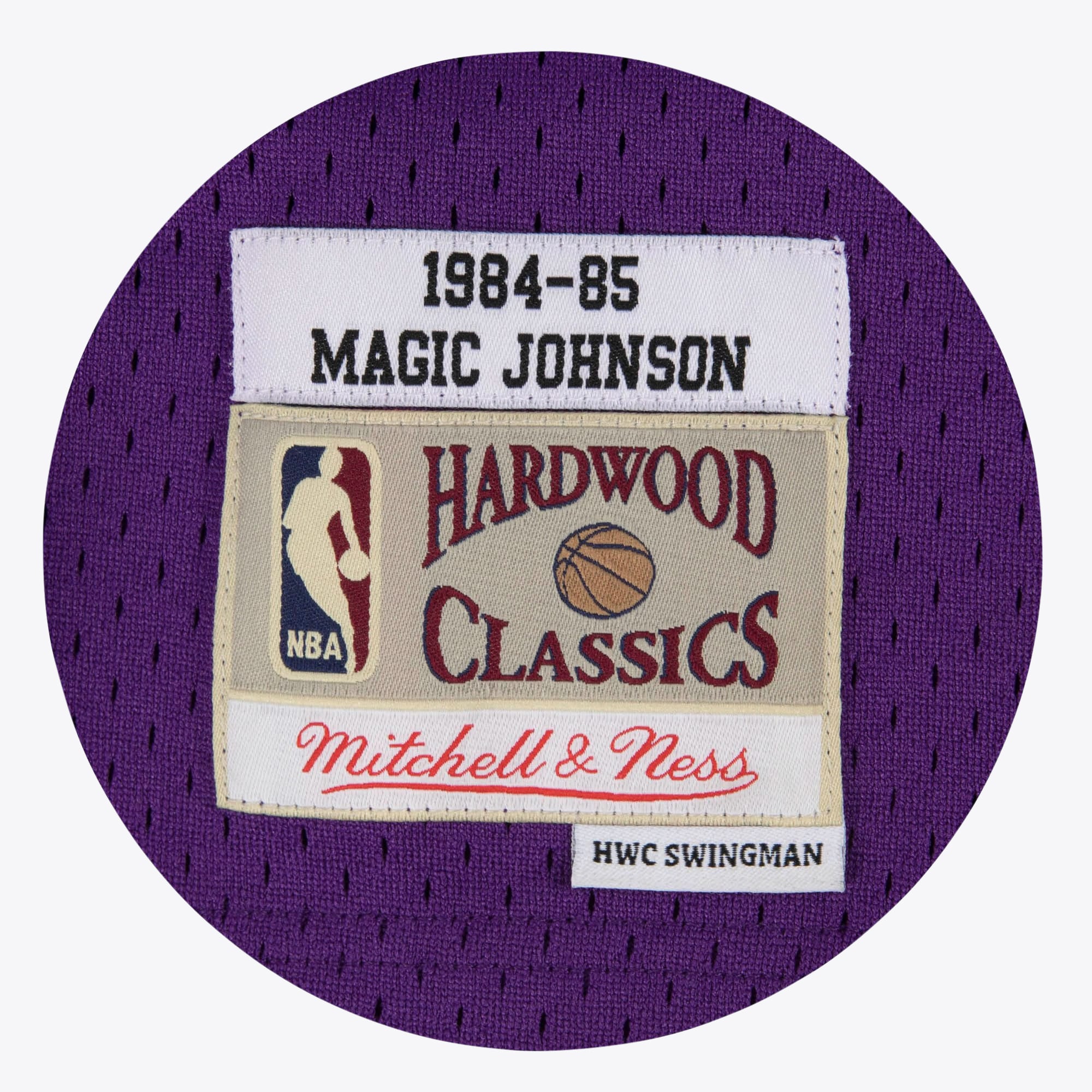 Los Angeles Lakers Mitchell & Ness Magic Johnson 1984-85 Hardwood Classics Road Swingman Jersey - Purple - Men's NBA Team Jersey Basketball Fan Appare