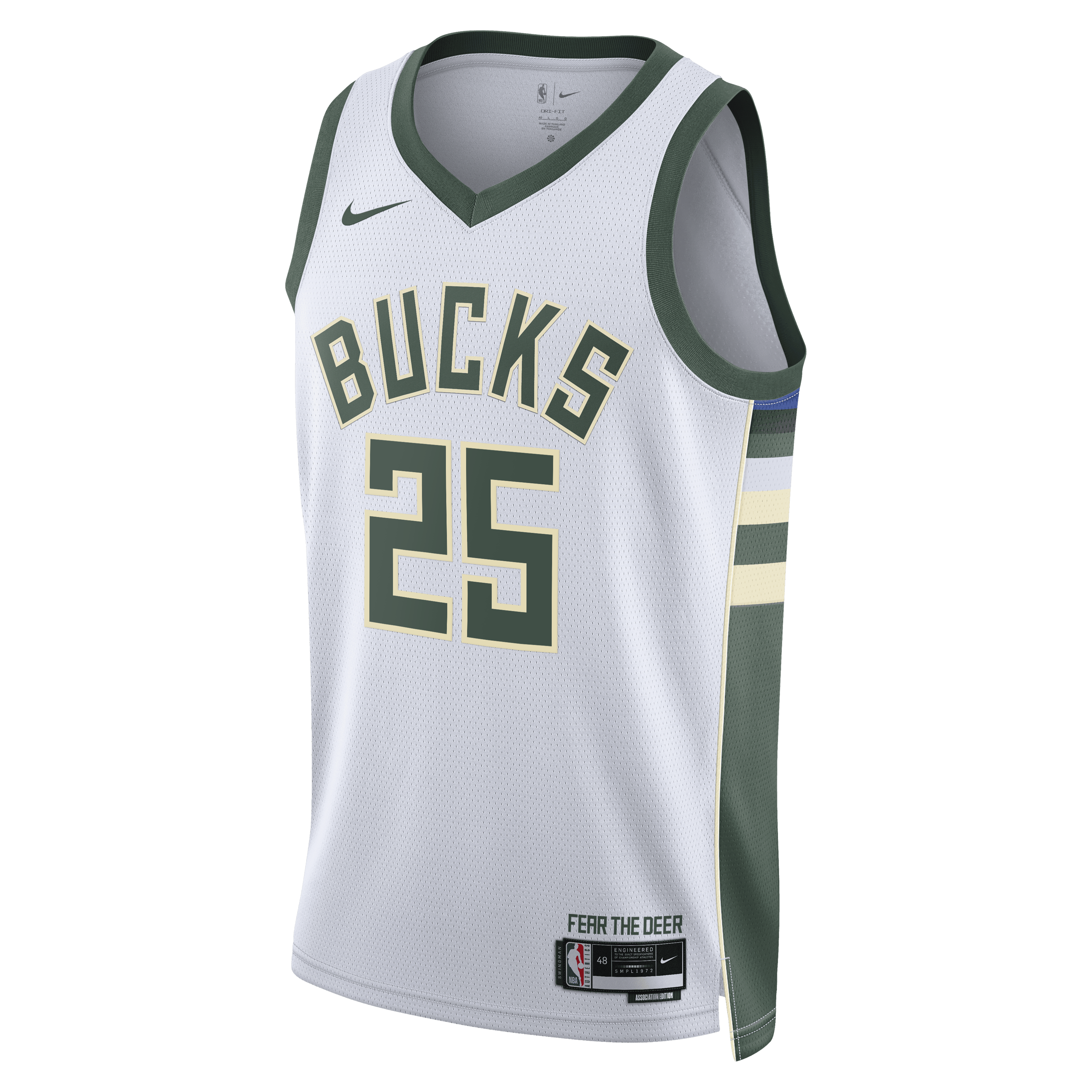 Milwaukee Bucks Nike Association Edition Swingman Jersey - White - Kasparas Jakučionis - Unisex NBA Team Jersey Basketball Fan Apparel