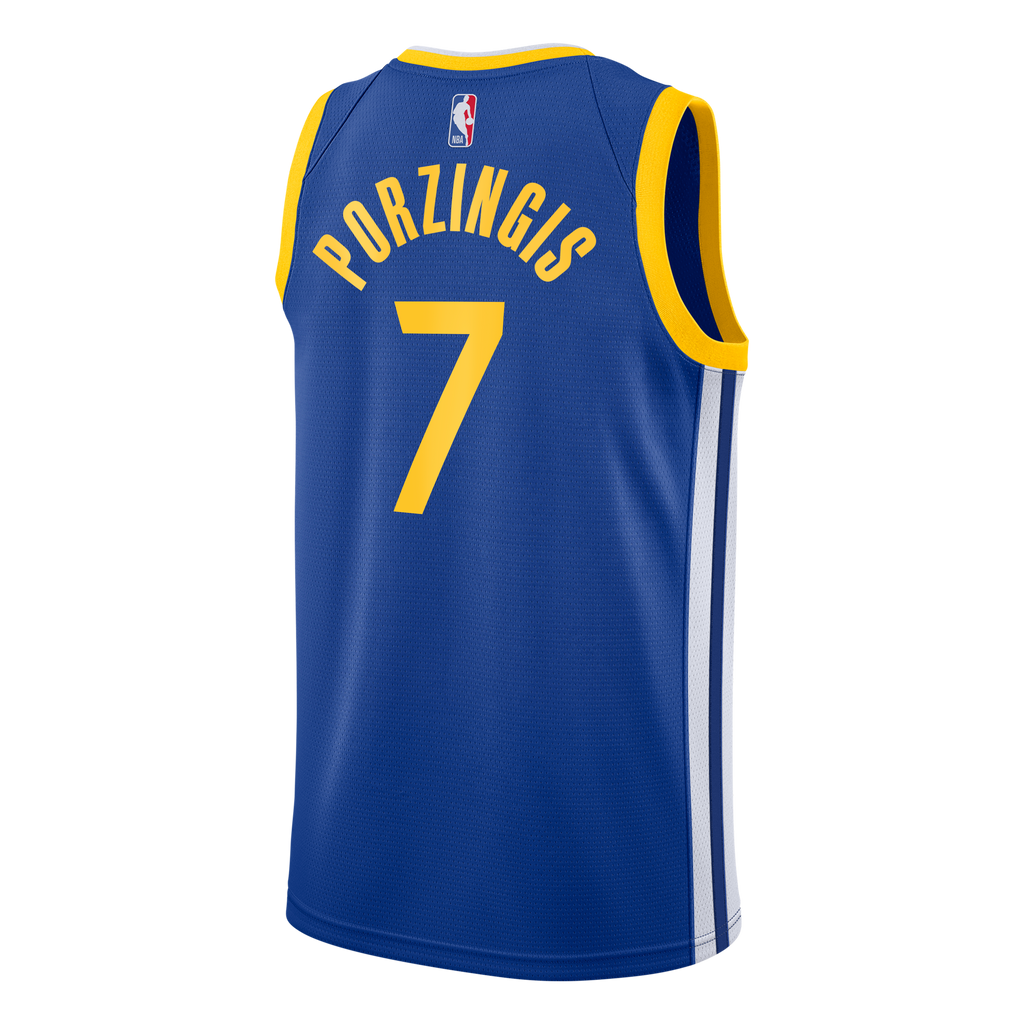 Golden State Warriors Nike Icon Edition Swingman Jersey - Royal - Kristaps Porziņģis - Youth NBA Team Jersey Basketball Fan Apparel