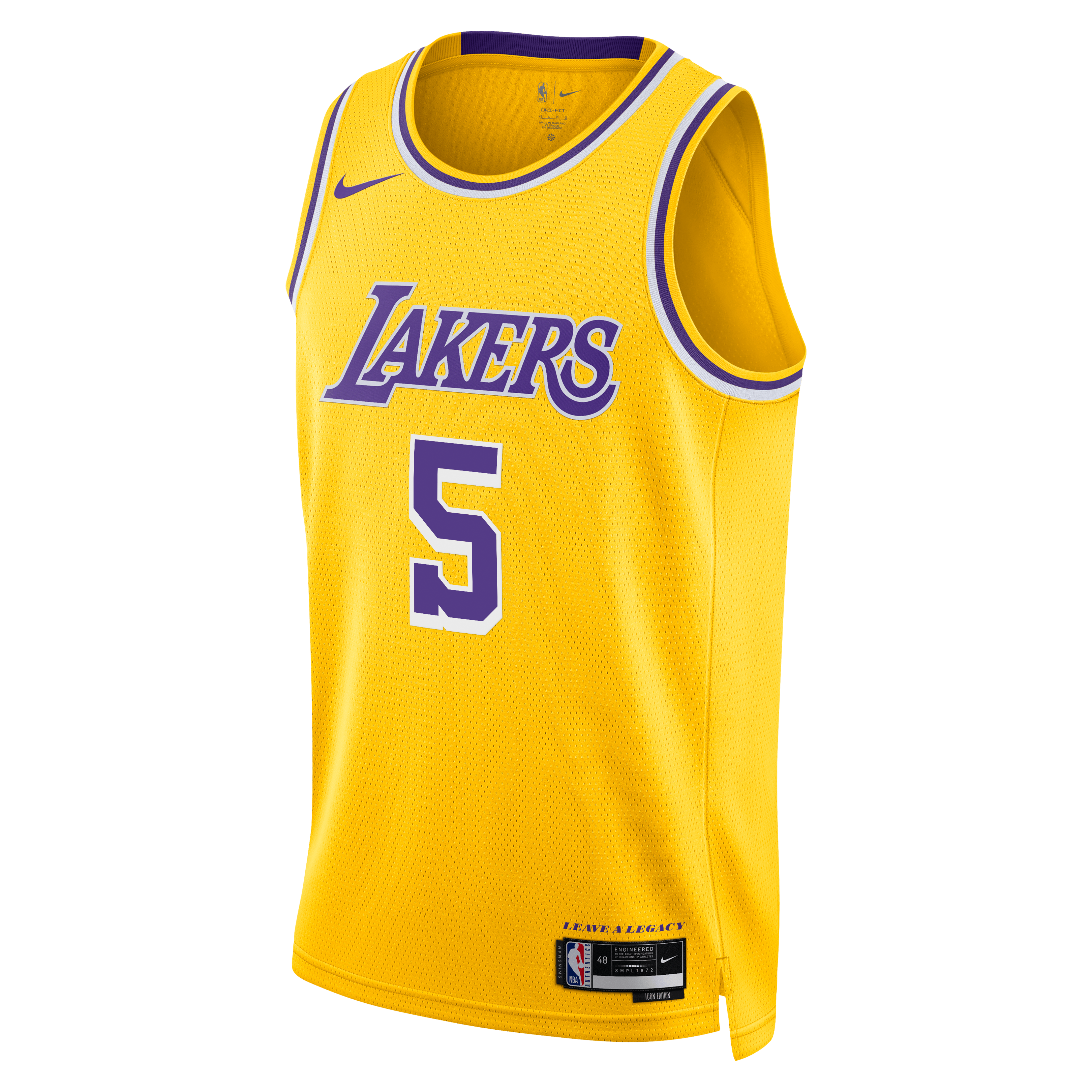 Los Angeles Lakers Nike Icon Edition Swingman Jersey - Gold - Quentin Grimes - Unisex NBA Team Jersey Basketball Fan Apparel
