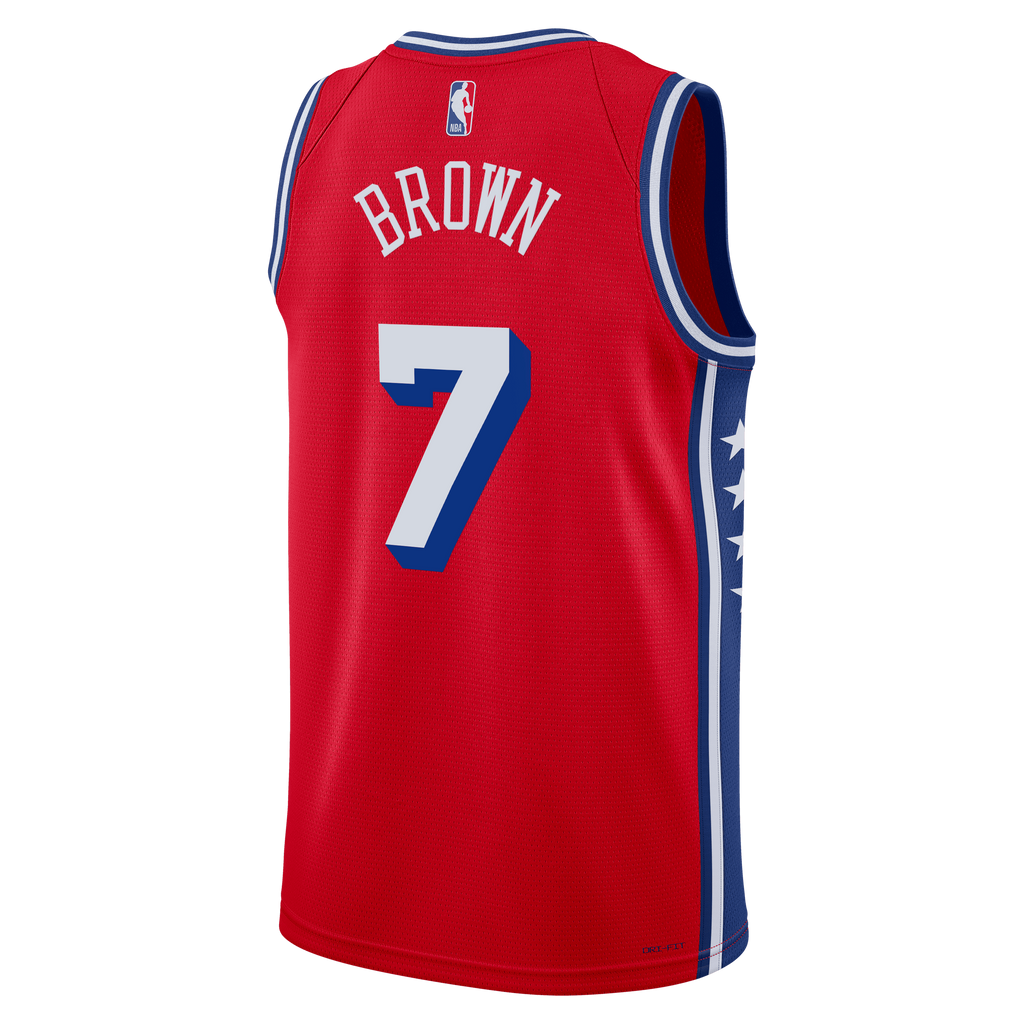 hiladelphia 76ers Jordan Brand Statement Edition Swingman Jersey - Red - Jaylen Brown - Unisex NBA Team Jersey Basketball Fan Apparel