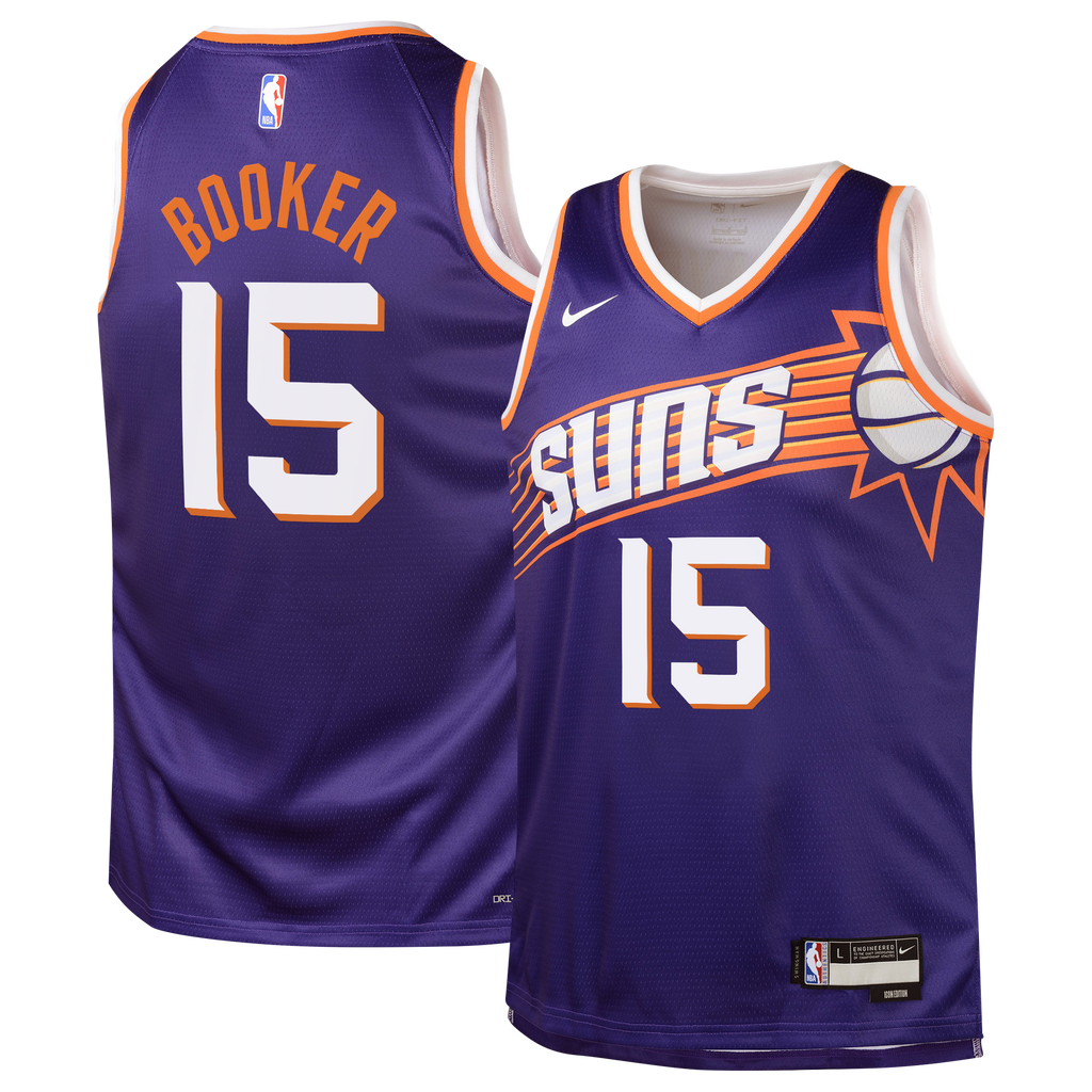 Phoenix Suns Nike Icon Edition Swingman Jersey - Purple - Devin Booker - Youth NBA Team Jersey Basketball Fan Apparel