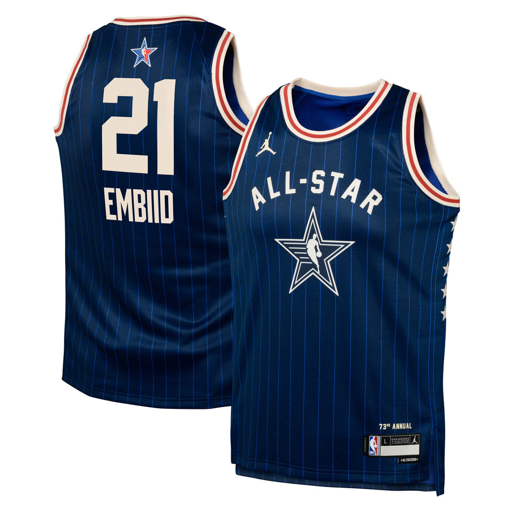 Eastern Conference Jordan Brand All-Star 2024 Swingman Jersey - Navy - Joel Embiid - Youth NBA Team Jersey Basketball Fan Apparel