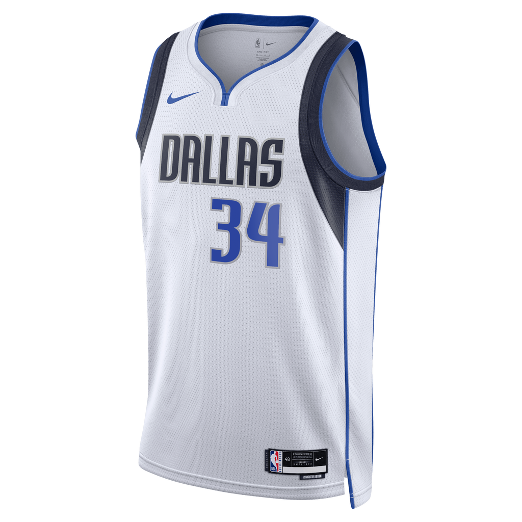 Dallas Mavericks Nike Association Edition Swingman Jersey - White - Santi Aldama - Unisex NBA Team Jersey Basketball Fan Apparel