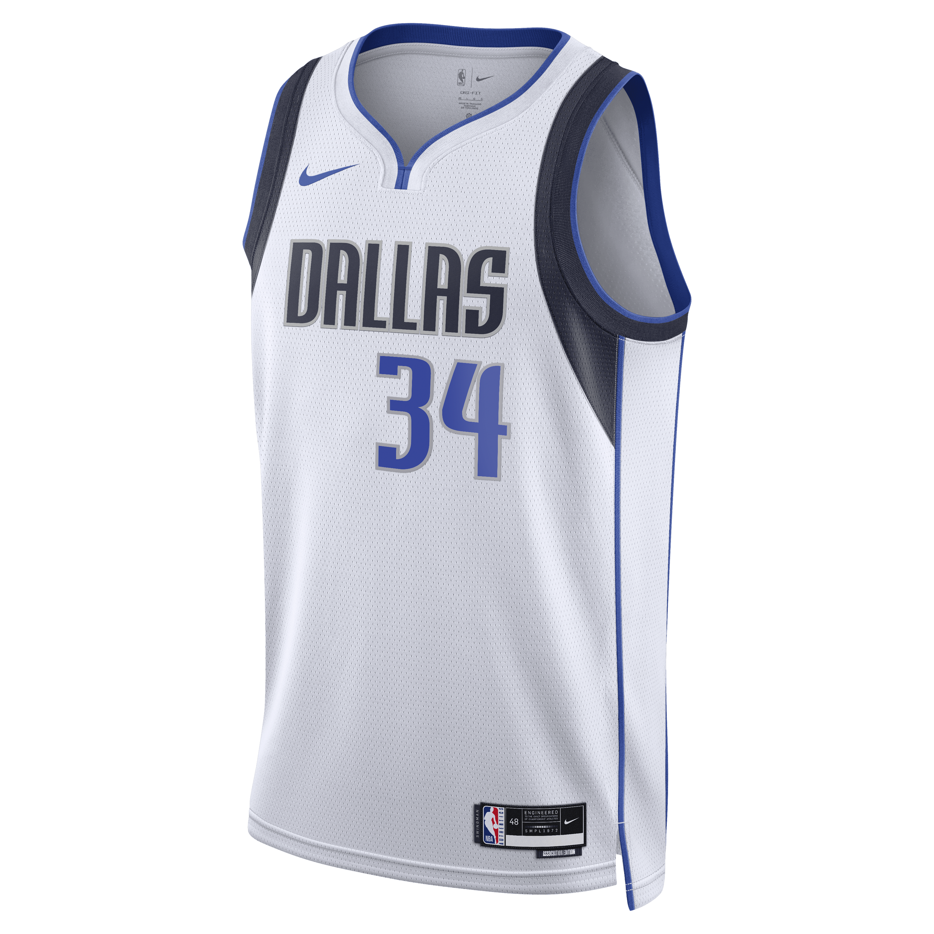 Dallas Mavericks Nike Association Edition Swingman Jersey - White - Santi Aldama - Unisex NBA Team Jersey Basketball Fan Apparel