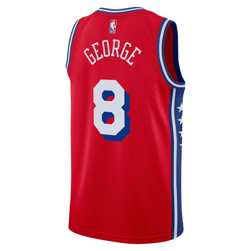 Philadelphia 76ers Jordan Brand Statement Edition Swingman Jersey - Red - Paul George - Unisex NBA Team Jersey Basketball Fan Apparel