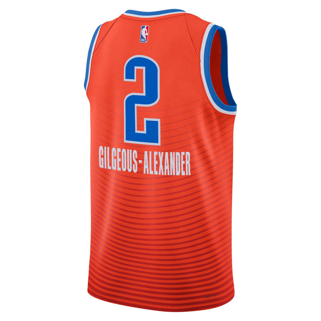 Oklahoma City Thunder Jordan Statement Edition Swingman Jersey - Orange - Shai Gilgeous-Alexander - Unisex NBA Team Jersey Basketball Fan Apparel