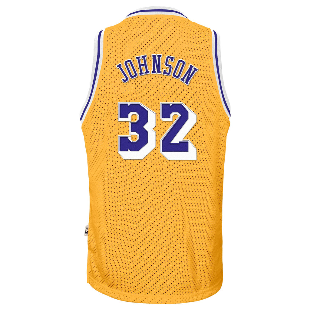 Los Angeles Lakers Magic Johnson 1984-85 Hardwood Classics Home Swingman Jersey - Light Gold - Youth NBA Team Jersey Basketball Fan Apparel