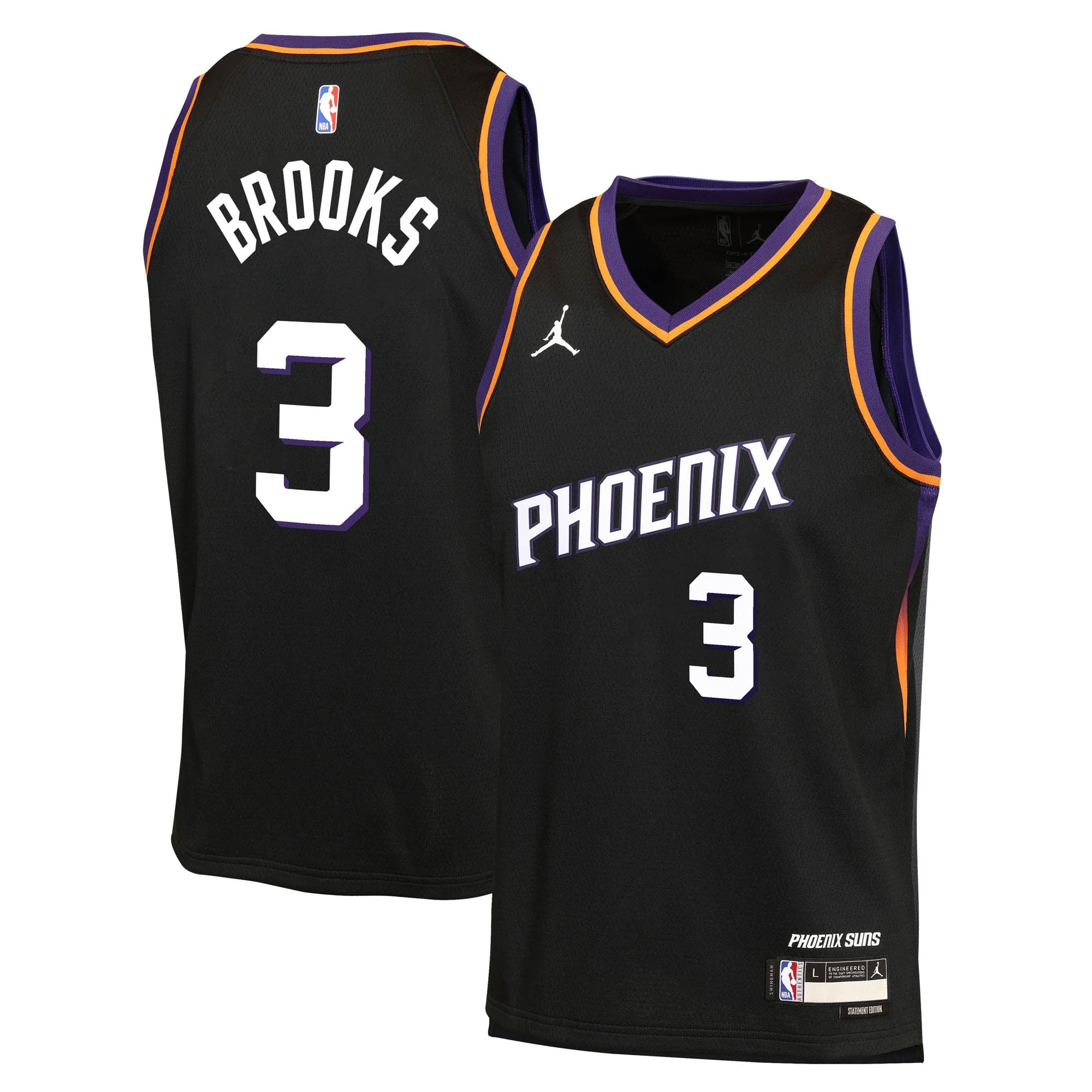 Phoenix Suns Jordan Brand Statement Edition Jersey - Black - Dillon Brooks - Youth NBA Team Jersey Basketball Fan Apparel