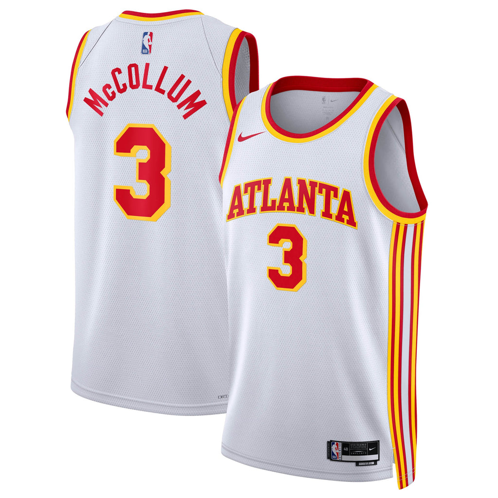 Atlanta Hawks Nike Association Edition Swingman Jersey - White - CJ McCollum - Unisex NBA Team Jersey Basketball Fan Apparel