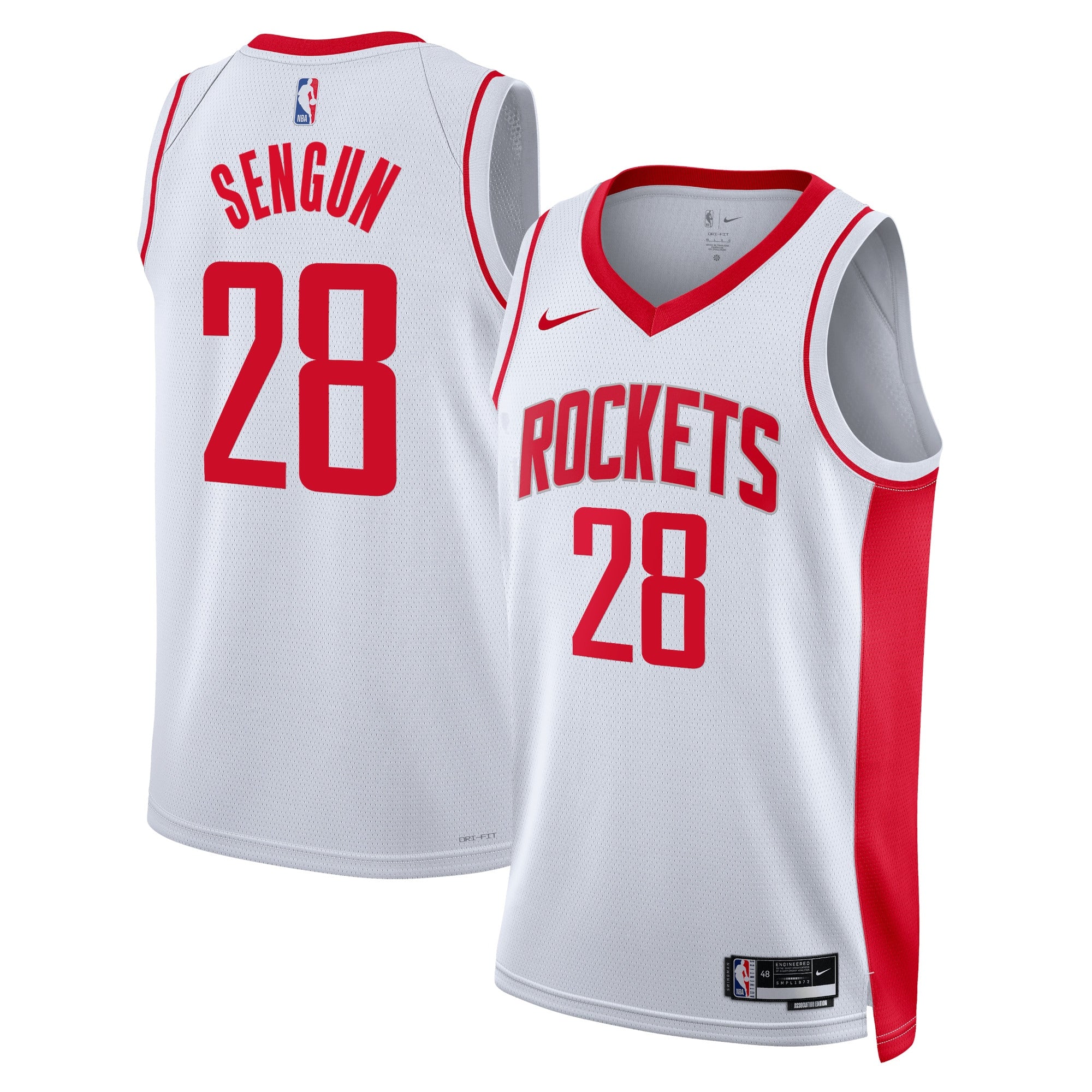Houston Rockets Nike Association Edition Swingman Jersey - White - Alperen Sengun - Unisex NBA Team Jersey Basketball Fan Apparel