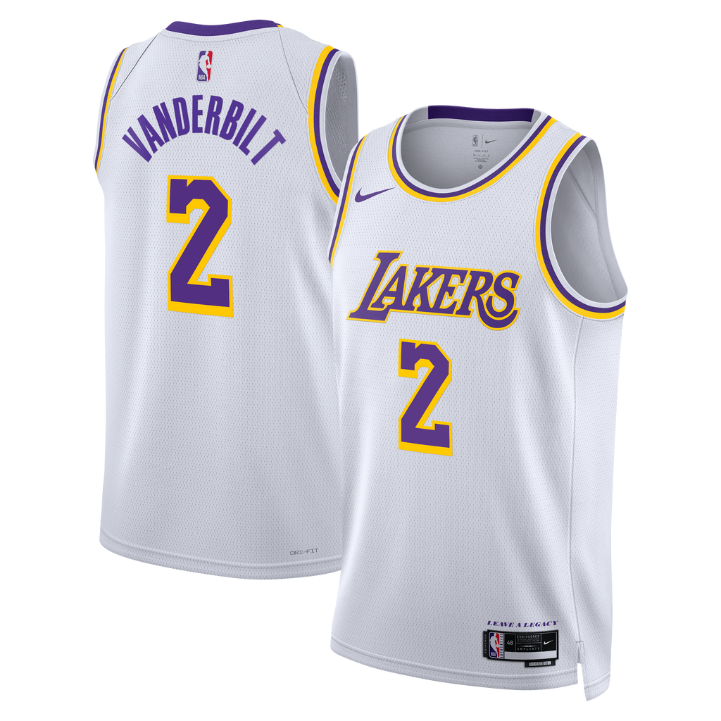 Los Angeles Lakers Nike Association Edition Swingman Jersey - White - Jarred Vanderbilt - Unisex NBA Team Jersey Basketball Fan Apparel