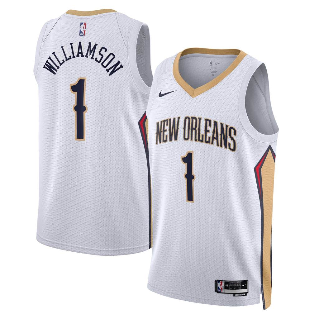 New Orleans Pelicans Nike Association Edition Swingman Jersey - White - Zion Williamson - Unisex NBA Team Jersey Basketball Fan Apparel
