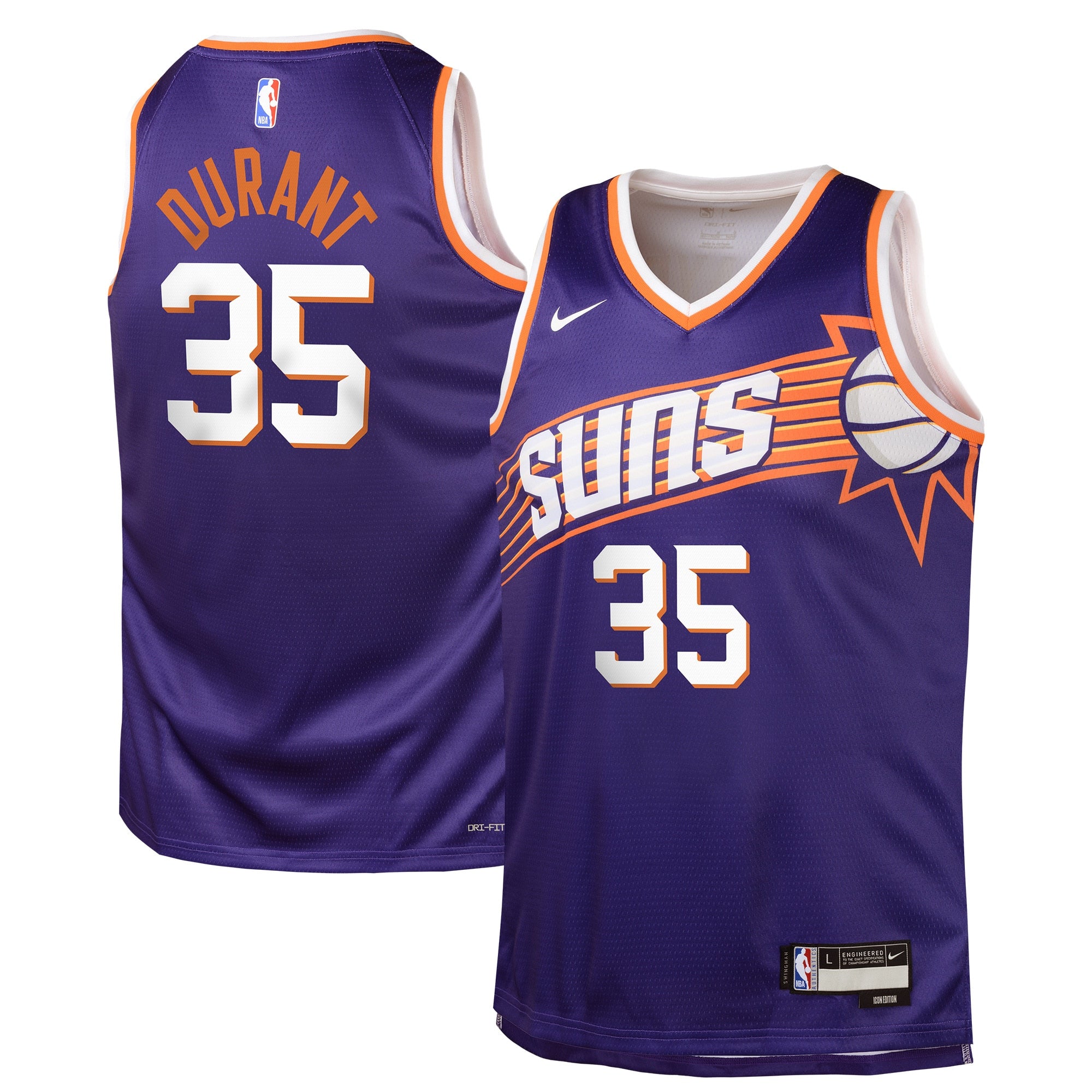 Phoenix Suns NBA Icon Swingman Jersey - Kevin Durant - Youth NBA Team Jersey Basketball Fan Apparel