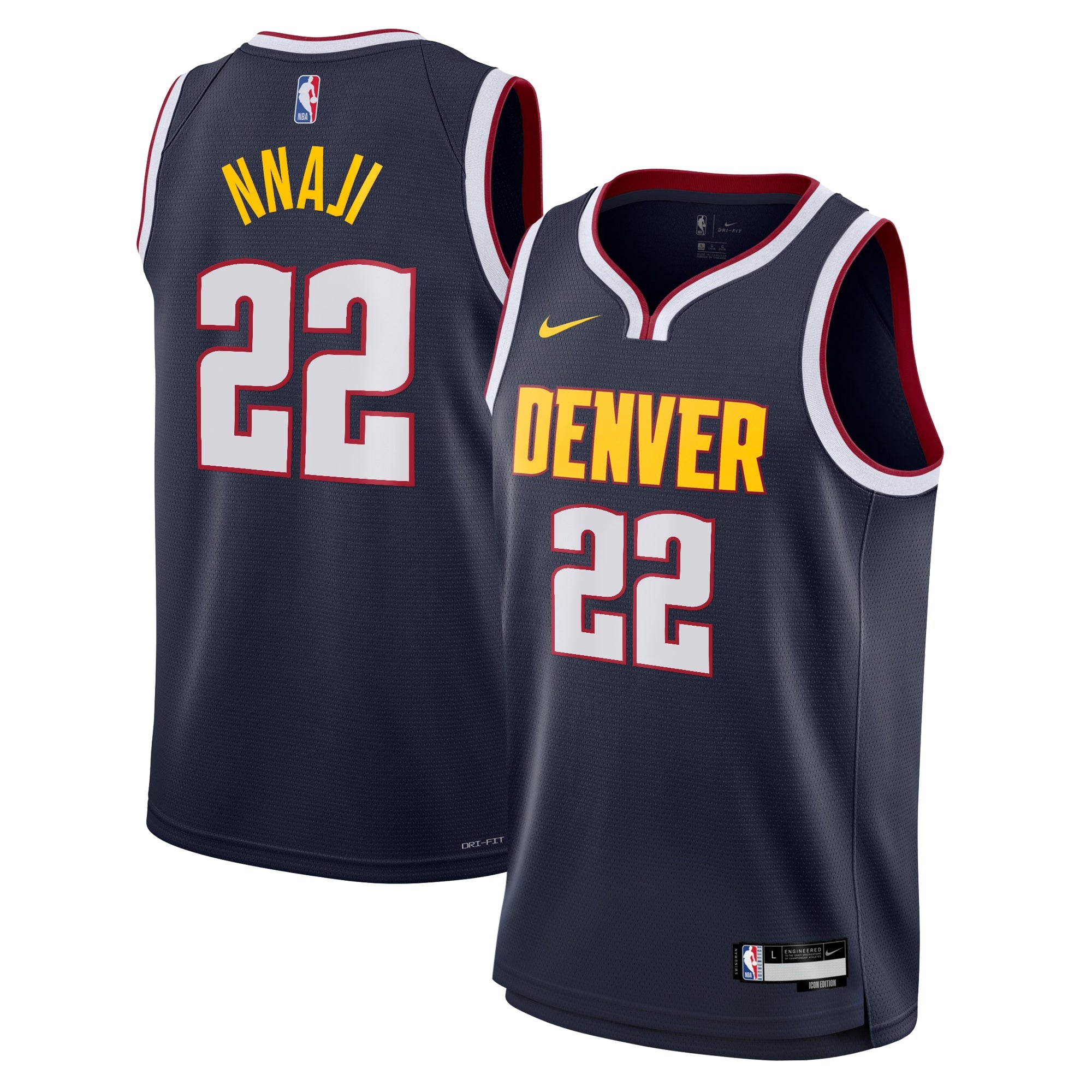 Denver Nuggets Nike Icon Swingman Jersey - Navy - Zeke Nnaji - Youth NBA Team Jersey Basketball Fan Apparel