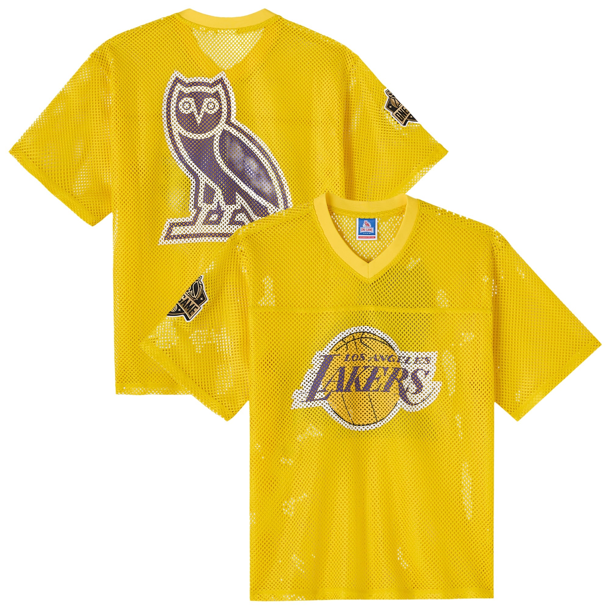 Los Angeles Lakers X OVO Mesh Football Jersey - Men's NBA Team Jersey Basketball Fan Apparel