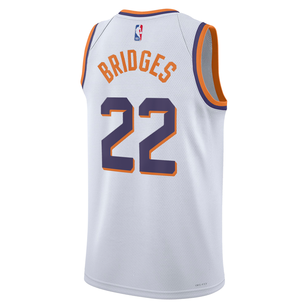 Phoenix Suns Nike Association Edition Swingman Jersey - White - Miles Bridges - Unisex NBA Team Jersey Basketball Fan Apparel
