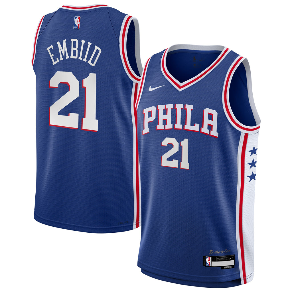 Philadelphia 76ers NBA Icon Swingman Jersey - Joel Embiid - Youth NBA Team Jersey Basketball Fan Apparel