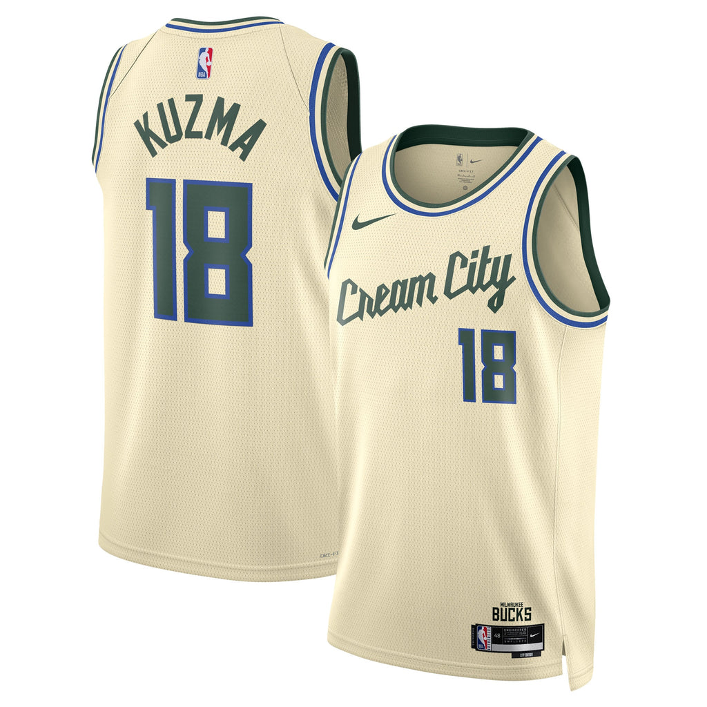 Milwaukee Bucks Nike 2025/26 City Edition Swingman Jersey - Cream - Kyle Kuzma - Unisex NBA Team Jersey Basketball Fan Apparel