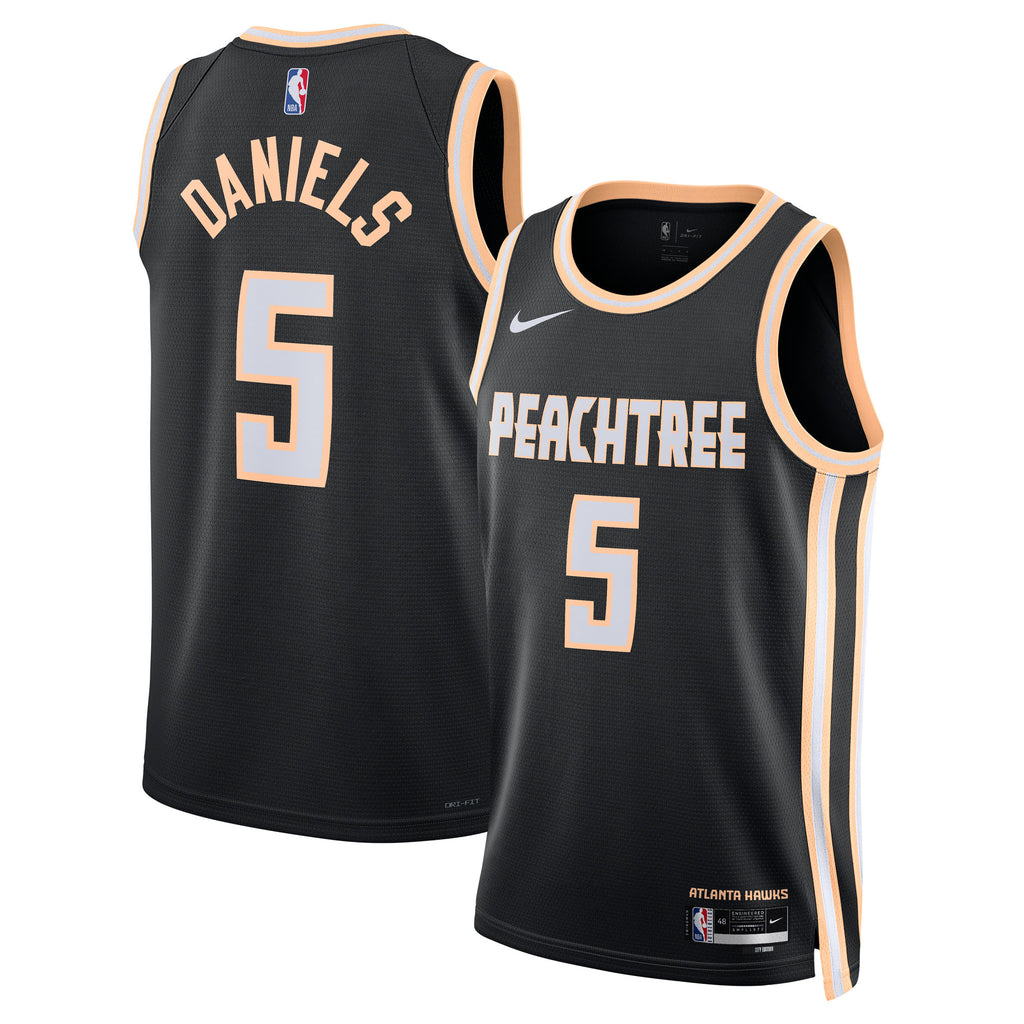 Atlanta Hawks Nike 2025/26 City Edition Swingman Jersey - Black - Dyson Daniels - Unisex NBA Team Jersey Basketball Fan Apparel