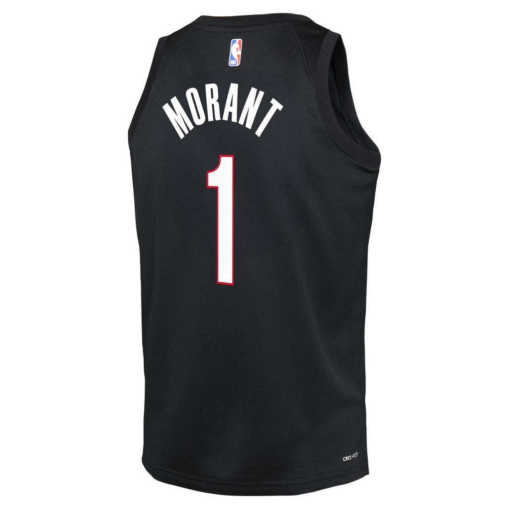 Portland Trail Blazers Nike Replica Icon Edition Swingman Jersey - Black - Ja Morant - Youth NBA Team Jersey Basketball Fan Apparel