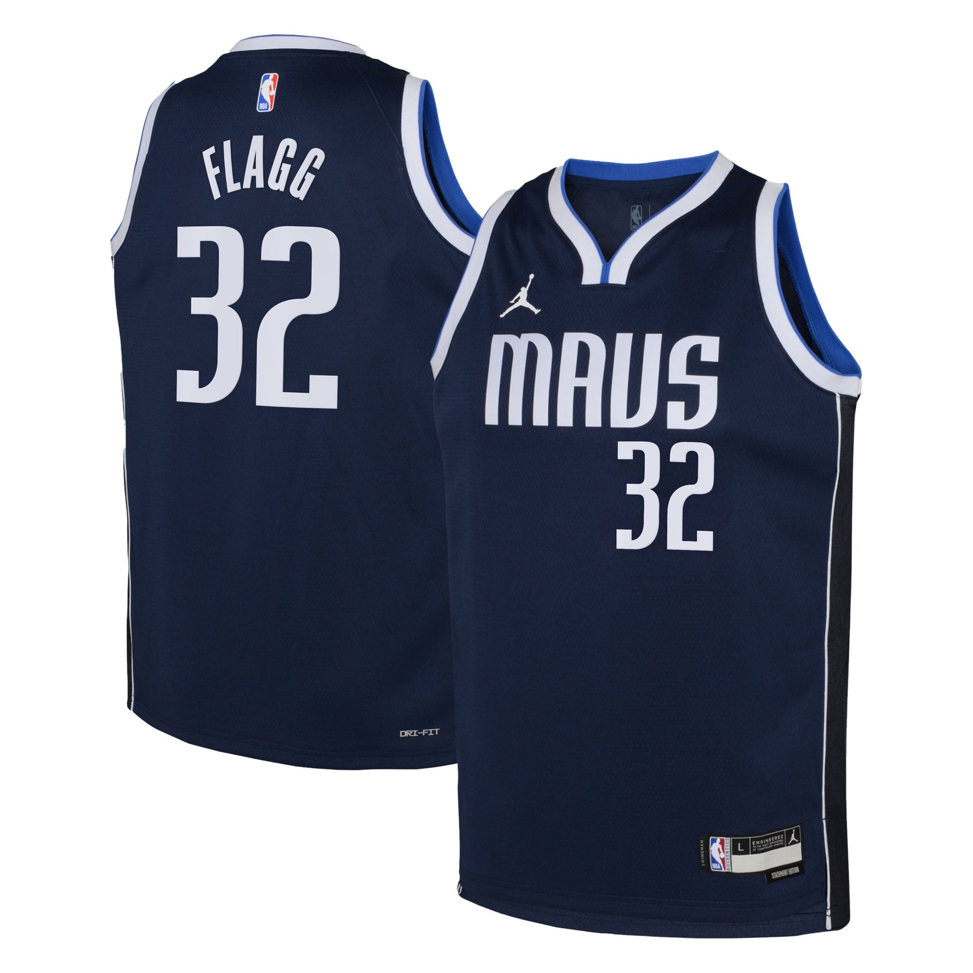 Dallas Mavericks Jordan Brand Statement Edition Swingman Jersey NBA 2025 First Round Draft Pick - Navy - Cooper Flagg - Youth NBA Team Jersey Basketba