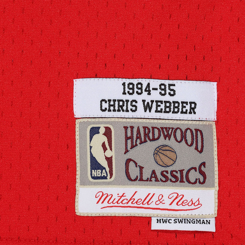 Washington Bullets Mitchell & Ness Chris Webber 1994 Hardwood Classics Road Swingman Jersey - Scarlett - Men's NBA Team Jersey Basketball Fan Apparel