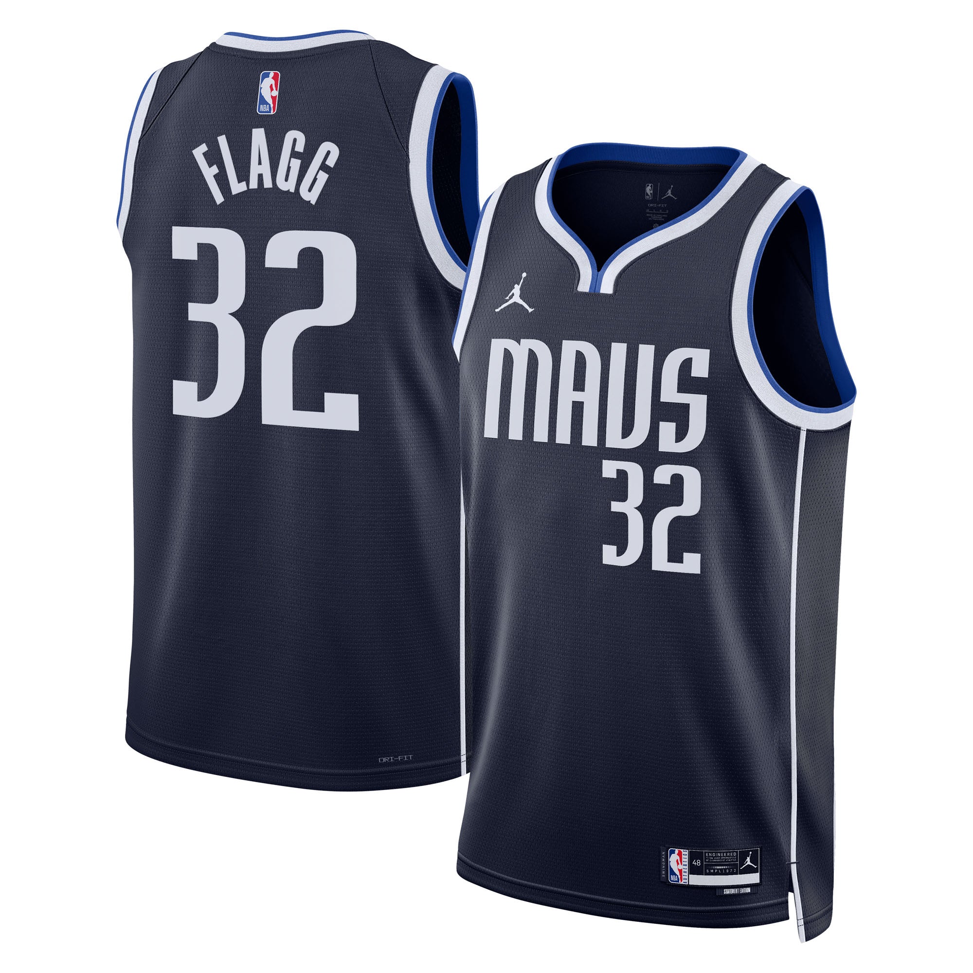 Dallas Mavericks Jordan Brand Statement Edition Swingman Jersey NBA 2025 First Round Draft Pick - Navy - Cooper Flagg - Unisex NBA Team Jersey Basketb