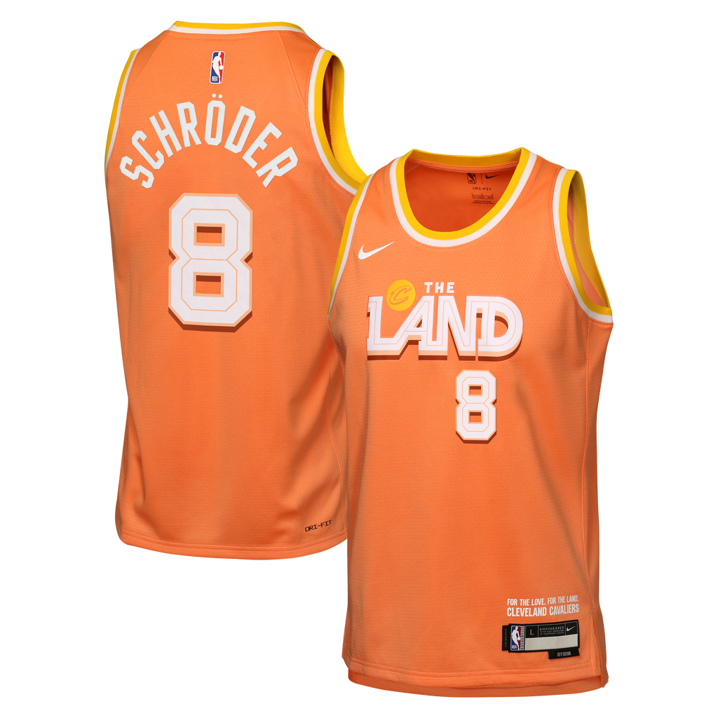 Nike Cleveland Cavaliers 2025/26 City Edition Swingman Jersey - Orange - Dennis Schröder - Youth NBA Team Jersey Basketball Fan Apparel