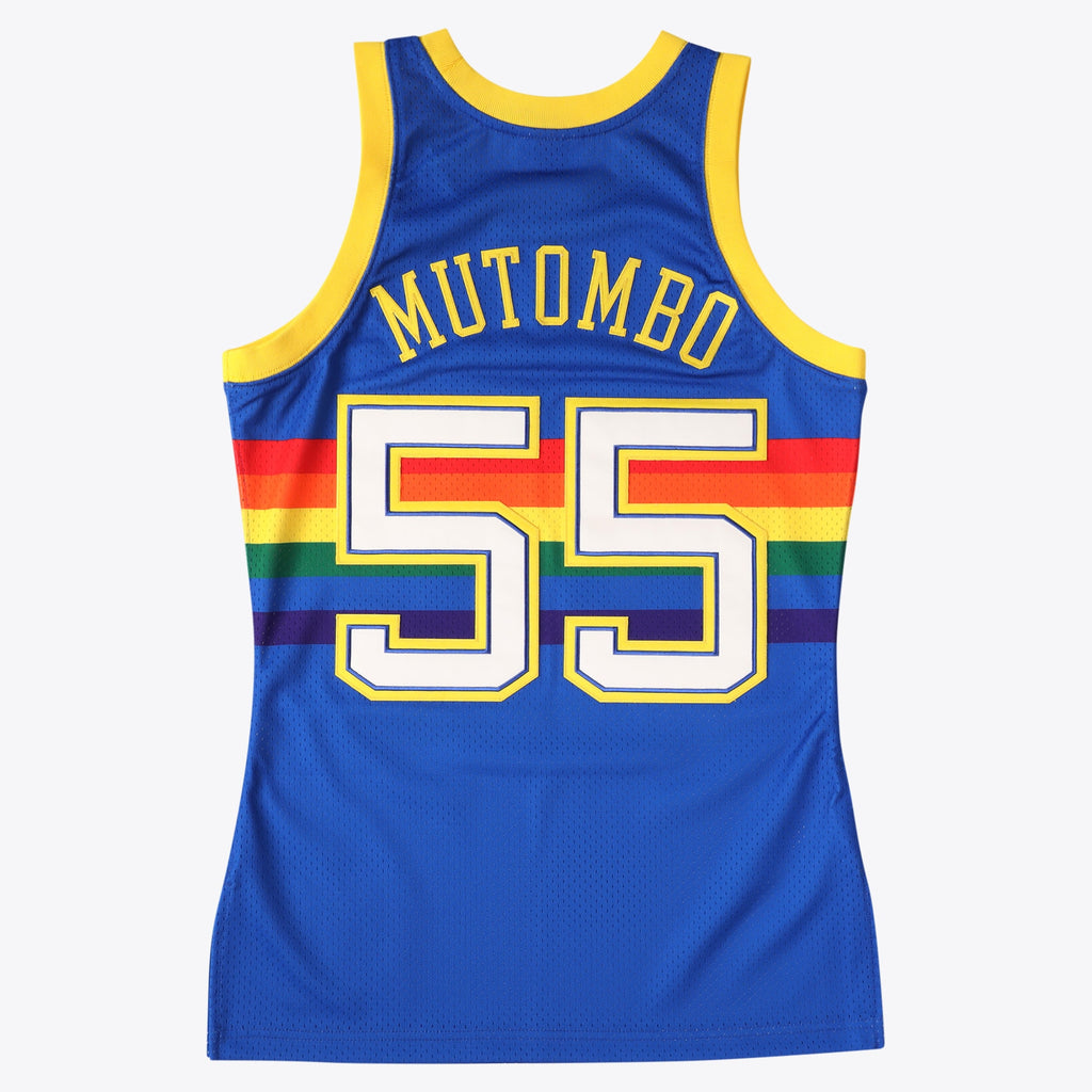 Denver Nuggets Mitchell & Ness Dikembe Mutombo Authentic Jersey - Royal Blue NBA Team Jersey Basketball Fan Apparel