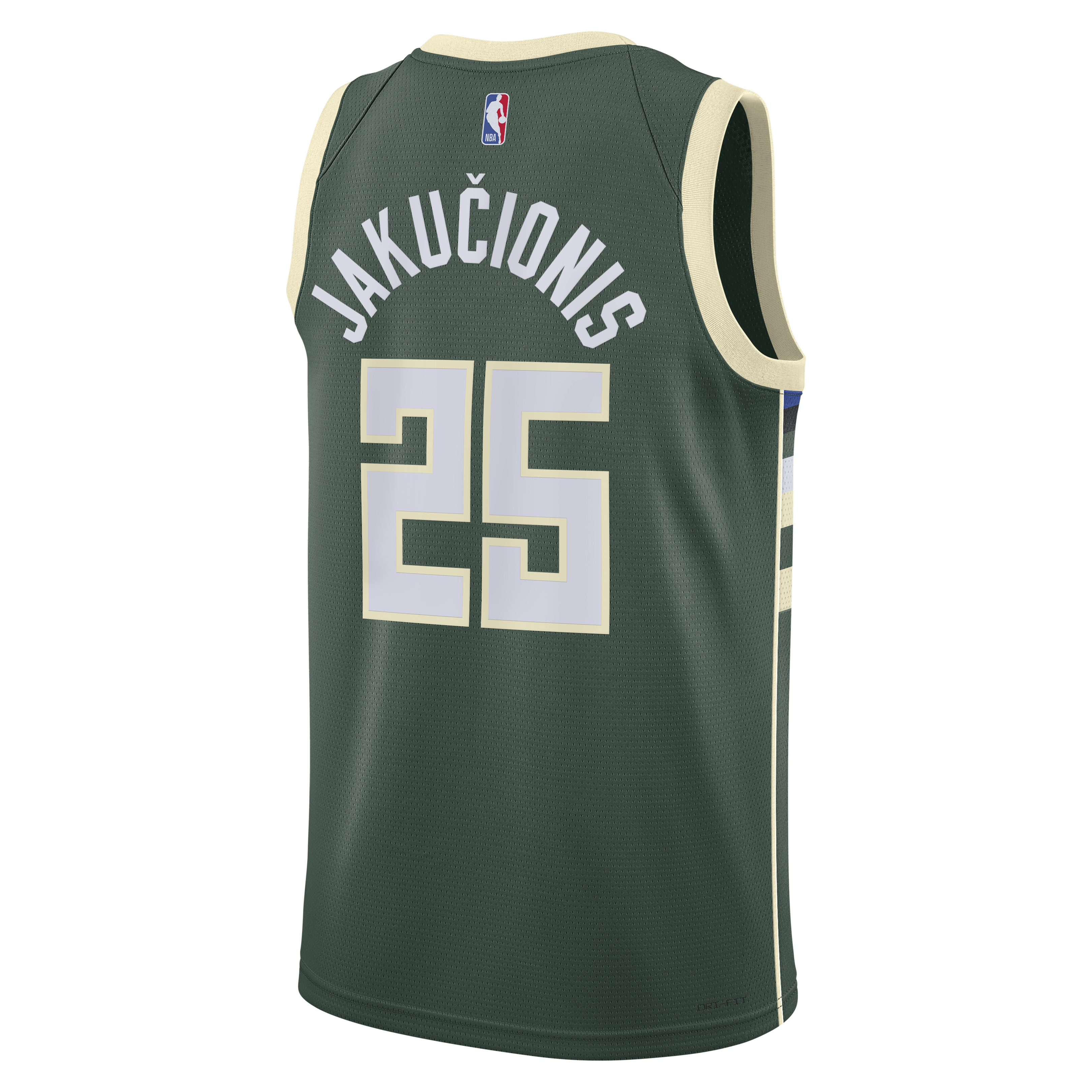 Milwaukee Bucks Nike Icon Edition Swingman Jersey - White - Kasparas Jakučionis - Unisex NBA Team Jersey Basketball Fan Apparel