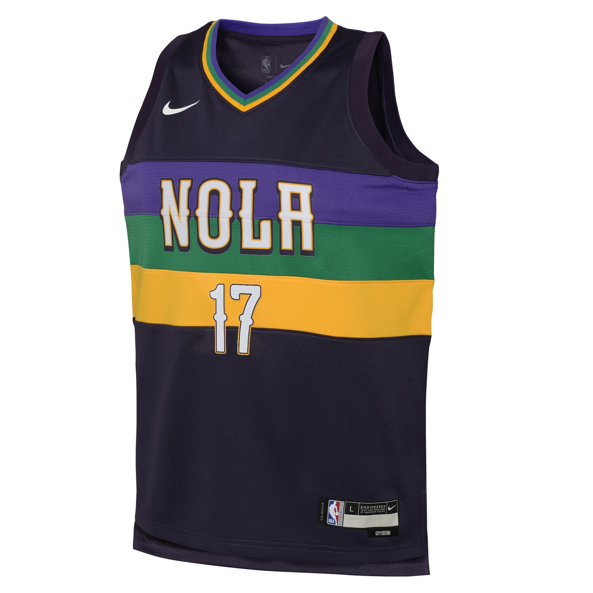 New Orleans Pelicans Nike City Edition Swingman Jersey 22 - Purple - Jonas Valanciunas - Youth NBA Team Jersey Basketball Fan Apparel