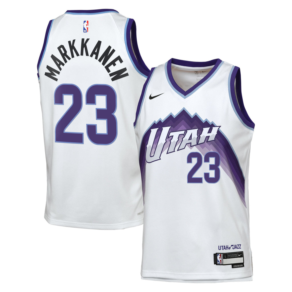 Utah Jazz Nike Replica Association Edition Swingman Jersey - White - Lauri Markkanen - Youth NBA Team Jersey Basketball Fan Apparel