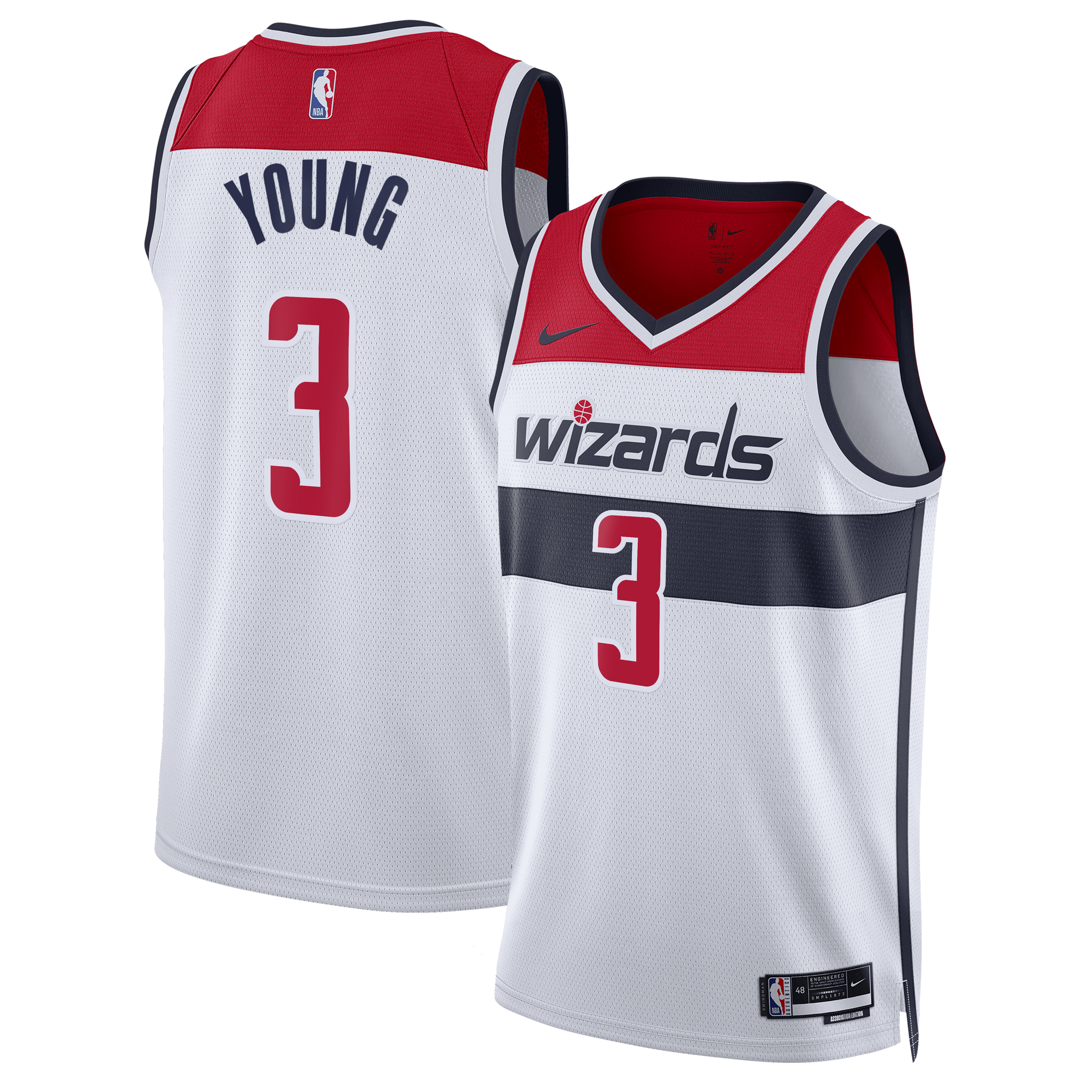 Washington Wizards Nike Association Edition Swingman Jersey - White - Trae Young - Unisex NBA Team Jersey Basketball Fan Apparel
